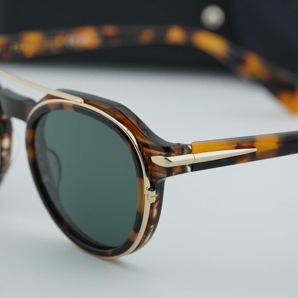 Rag & Bone RNB6006/S 0086 QT Square Sunglasses - Havana/Green - Picture 2 of 9